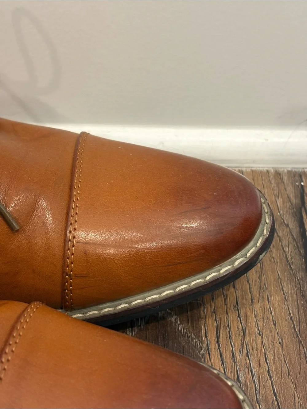Bruno Marc Leather Cap-Toe Derby Shoes - Cognac Brown